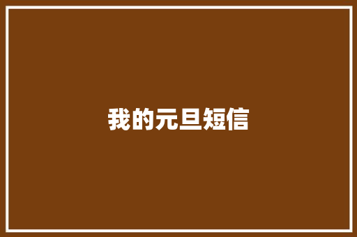 我的元旦短信