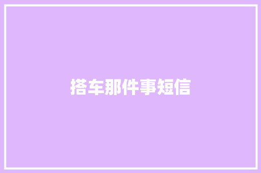 搭车那件事短信