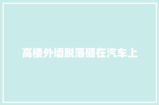 高楼外墙脱落砸在汽车上