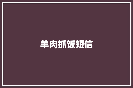 羊肉抓饭短信
