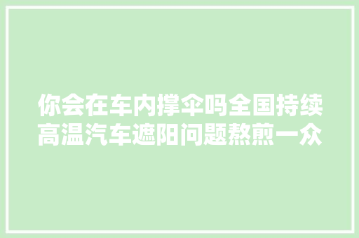 你会在车内撑伞吗全国持续高温汽车遮阳问题熬煎一众车主