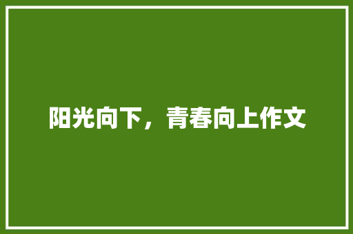 阳光向下，青春向上作文 知识百科