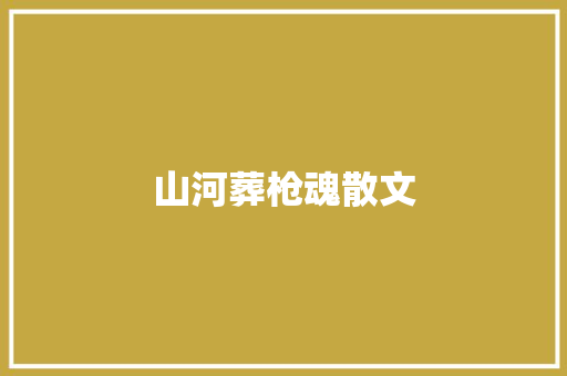 山河葬枪魂散文