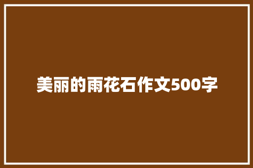 美丽的雨花石作文500字