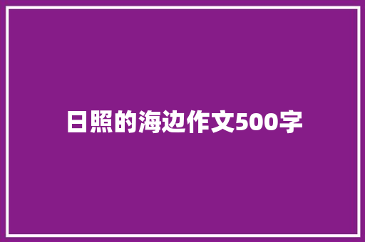 日照的海边作文500字
