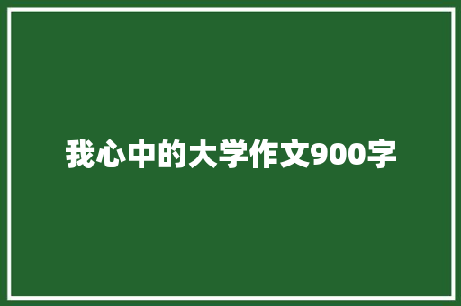 我心中的大学作文900字