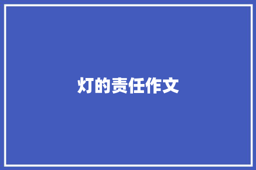 灯的责任作文