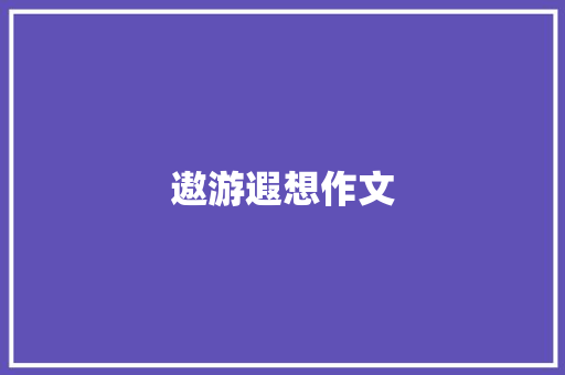 遨游遐想作文