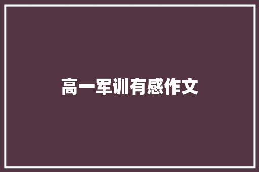 高一军训有感作文
