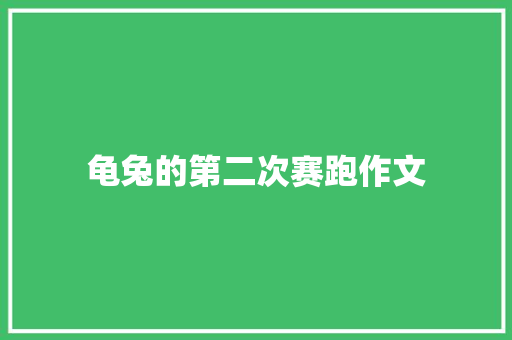 龟兔的第二次赛跑作文
