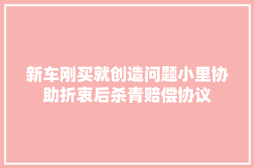 新车刚买就创造问题小里协助折衷后杀青赔偿协议