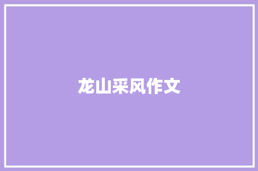 龙山采风作文