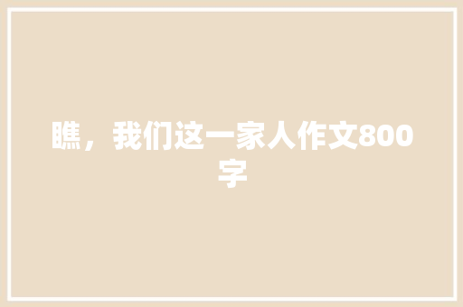 瞧，我们这一家人作文800字