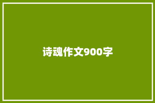 诗魂作文900字