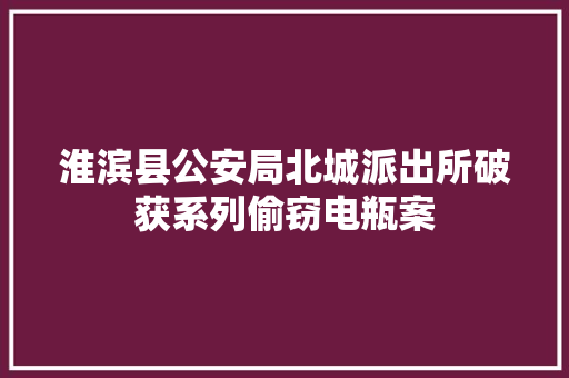 淮滨县公安局北城派出所破获系列偷窃电瓶案 汽车知识
