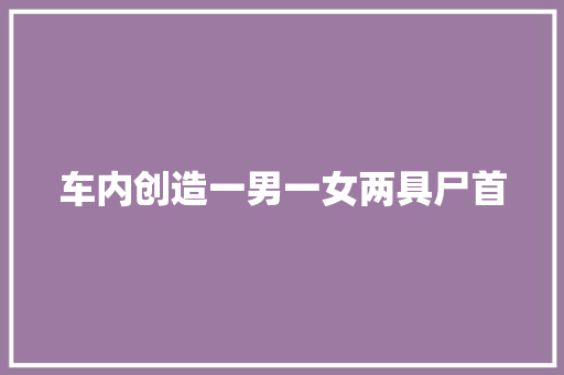 车内创造一男一女两具尸首