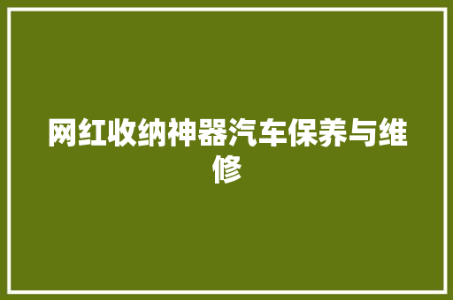 网红收纳神器汽车保养与维修