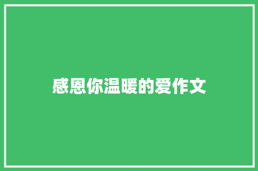 感恩你温暖的爱作文