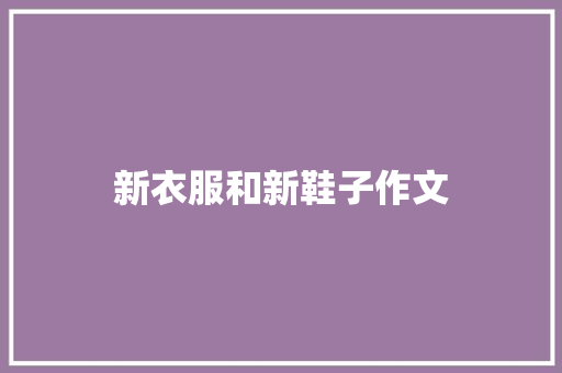 新衣服和新鞋子作文