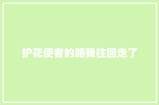 护花使者的路我往回走了