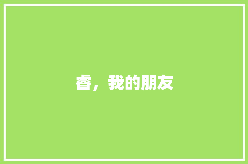 睿，我的朋友