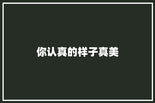你认真的样子真美