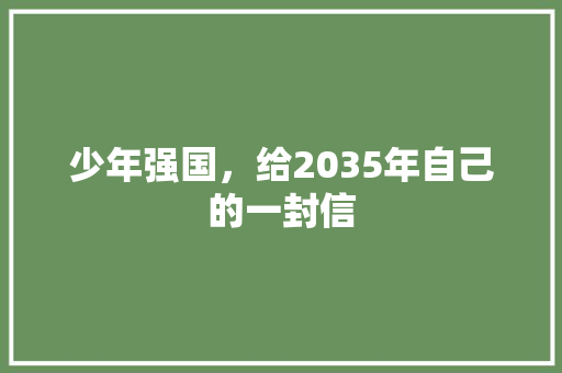 少年强国，给2035年自己的一封信