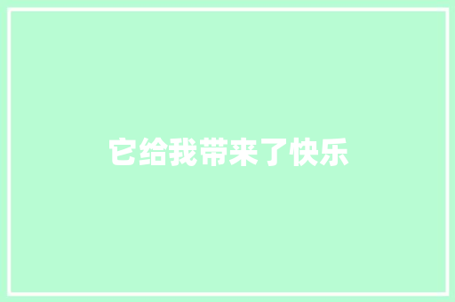它给我带来了快乐