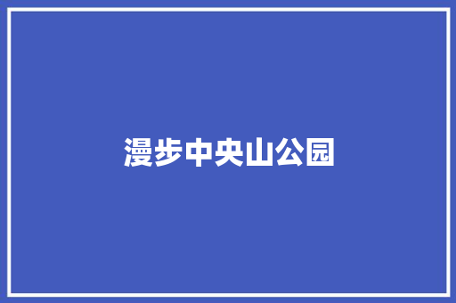 漫步中央山公园