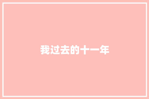 我过去的十一年