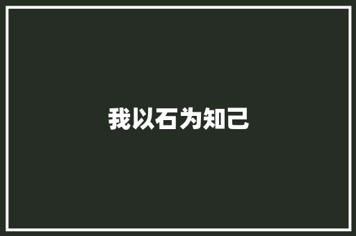 我以石为知己
