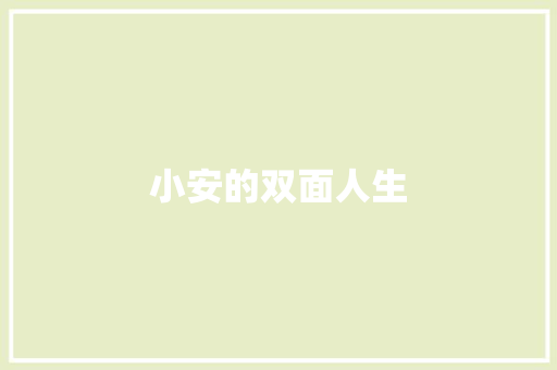 小安的双面人生