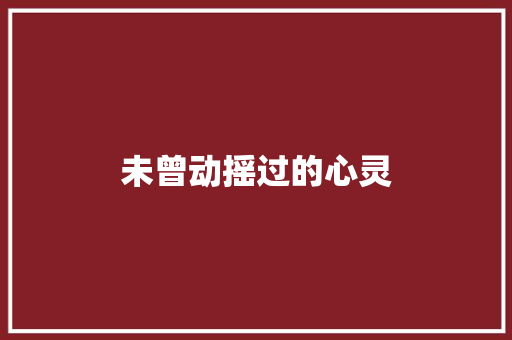 未曾动摇过的心灵