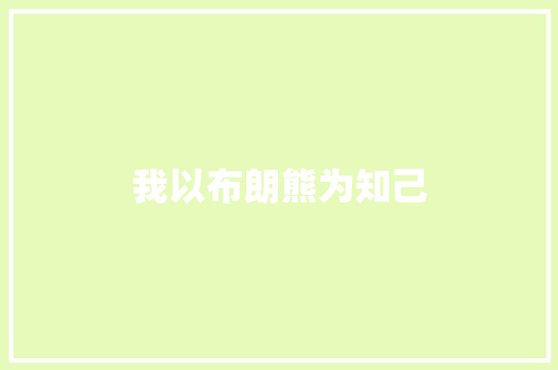 我以布朗熊为知己