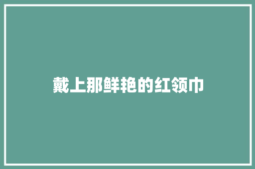 戴上那鲜艳的红领巾