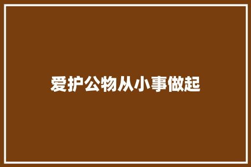 爱护公物从小事做起
