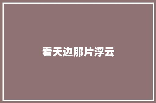 看天边那片浮云