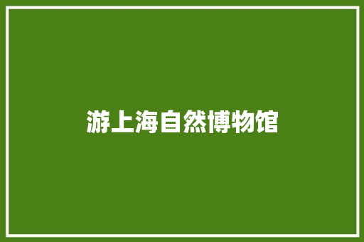游上海自然博物馆