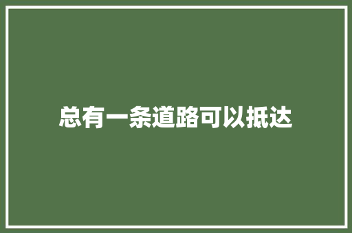总有一条道路可以抵达