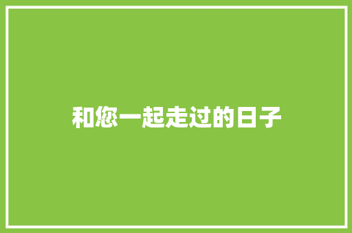 和您一起走过的日子