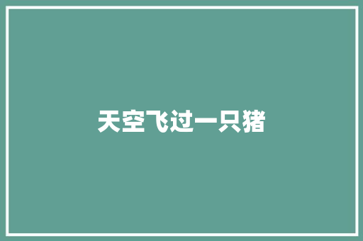 天空飞过一只猪 知识百科