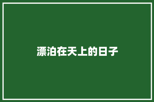 漂泊在天上的日子