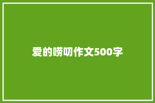 爱的唠叨作文500字