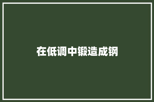 在低调中锻造成钢