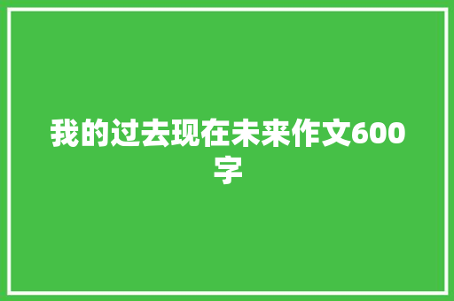 我的过去现在未来作文600字
