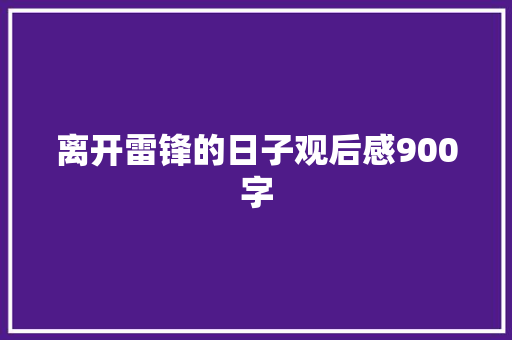 离开雷锋的日子观后感900字