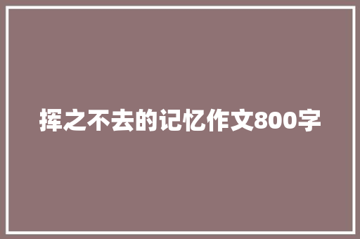挥之不去的记忆作文800字