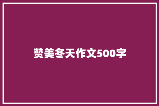 赞美冬天作文500字
