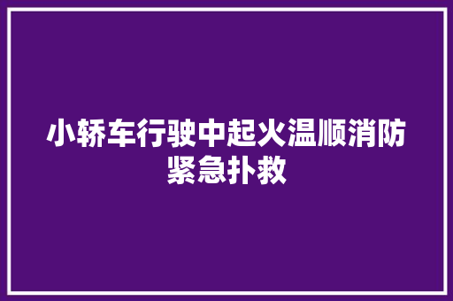 小轿车行驶中起火温顺消防紧急扑救 汽车知识