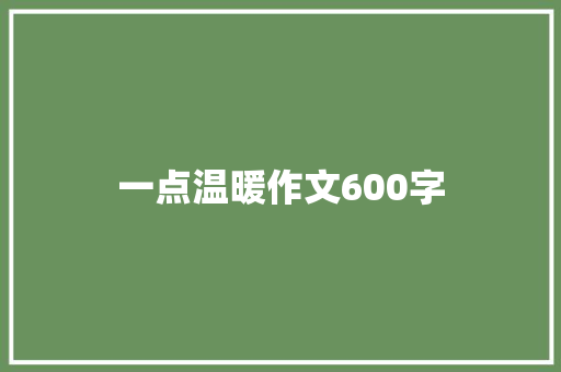 一点温暖作文600字